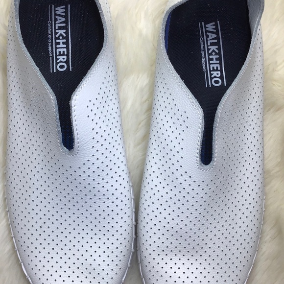 Walk-hero white comfort tulipy slip shoes size 10 - Picture 4 of 5